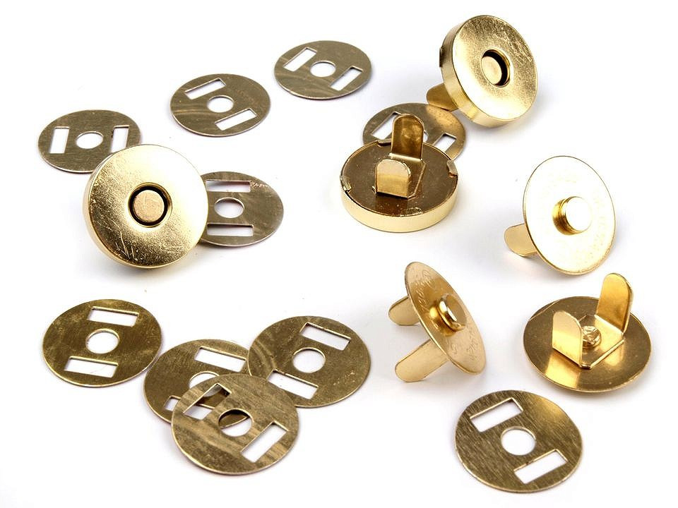 Mágneses csatok / csatok, aranyozott kivitelben, 18 mm