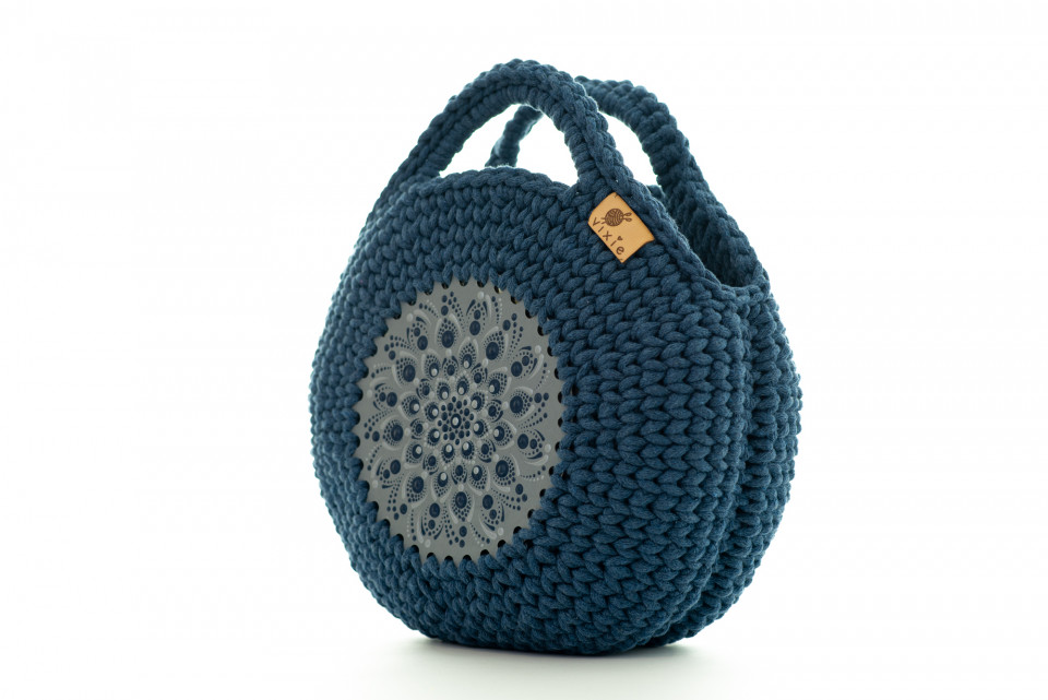 Geanta Crosetata Cu Mandala Albastru Denim