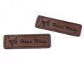 Eticheta Piele Hand Made, 15x50 Mm Maro Inchis