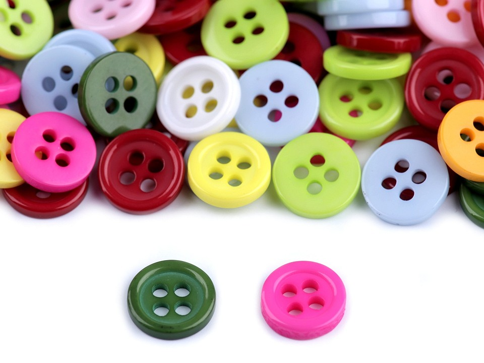 Nasturi mici plastic, 4 găuri, mărimea 14'-mix-25 buc/pachet