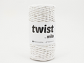 Sznur Twist, 3mm, Glitter, 100m, 201 alb cu auriu