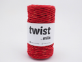 Sznur Twist, 3 mm sodrott zsinór, csillámos 100m, 222 piros arannyal