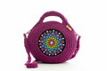 Geantă croșetată cu mandala magenta-multicolor