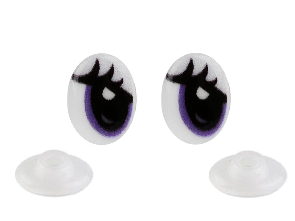 Ochi pentru păpuși cu dispozitiv de siguranță, 12x17 mm- violet