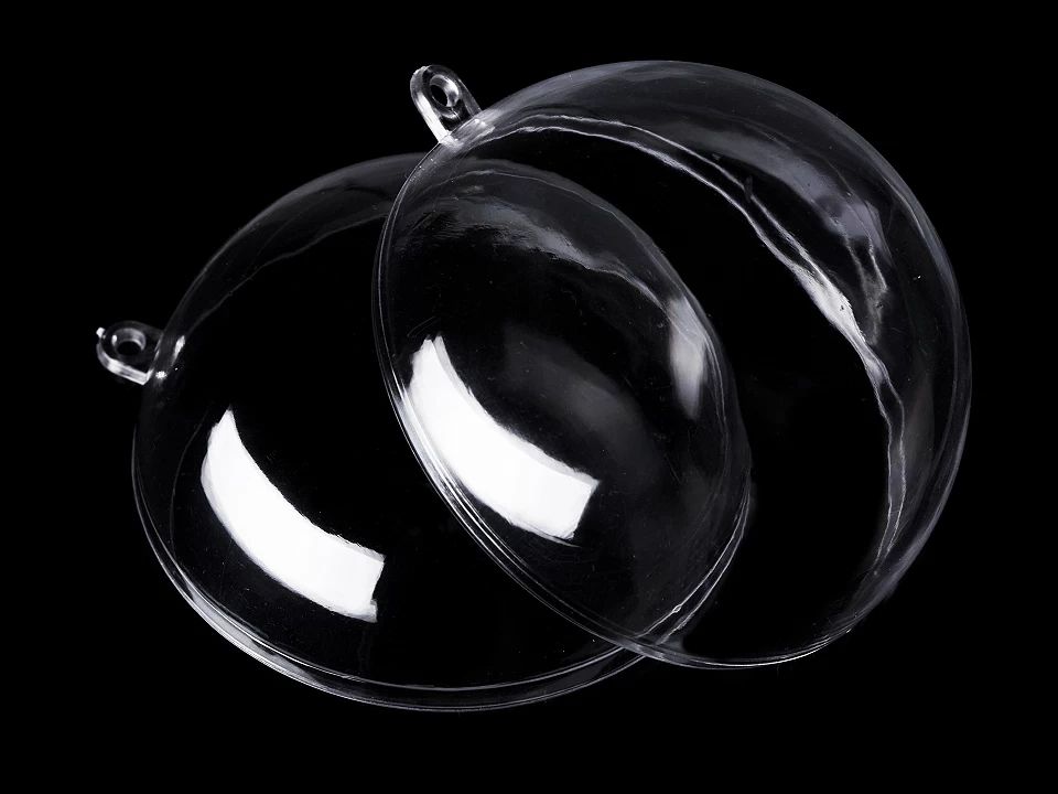 Glob plastic transparent format din două parți, 8,5 cm