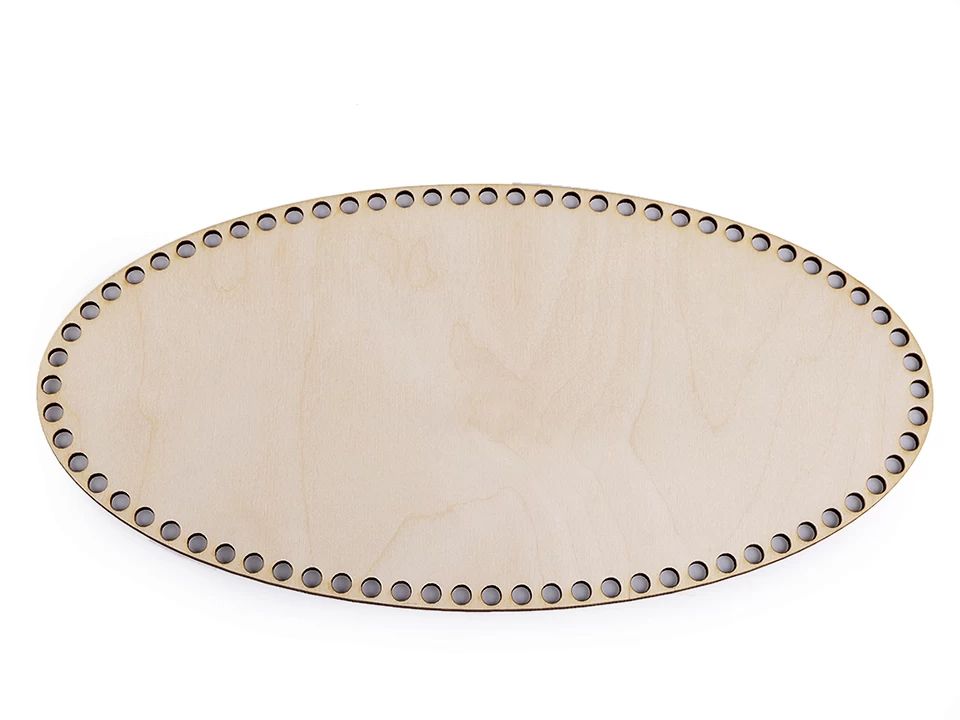 Baza din lemn natur, oval,  15x30 cm