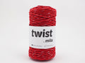 Sznur Twist 3mm GLITTER 100m, 122 roșu cu argintiu