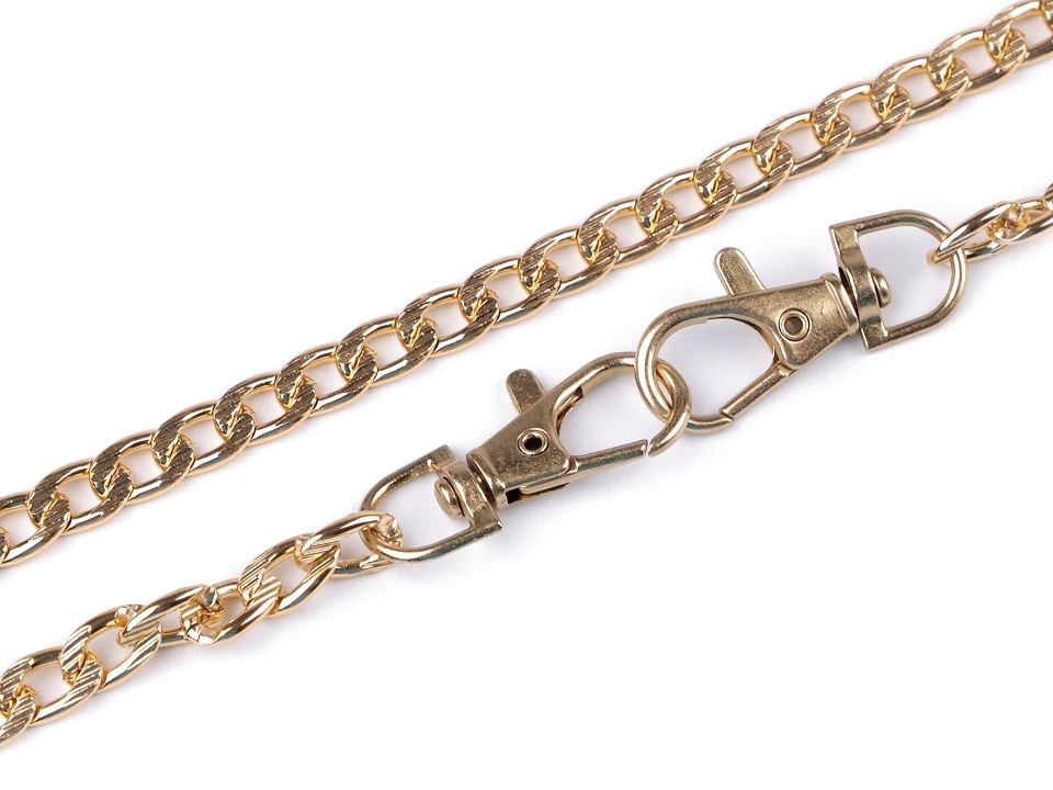 Lanț pentru poșete cu carabină, 120 cm-auriu clasic