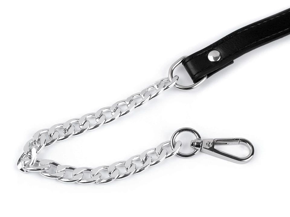 Curea cu carabine pentru geanta de mana, lungime 115-130 cm-negru - nichel