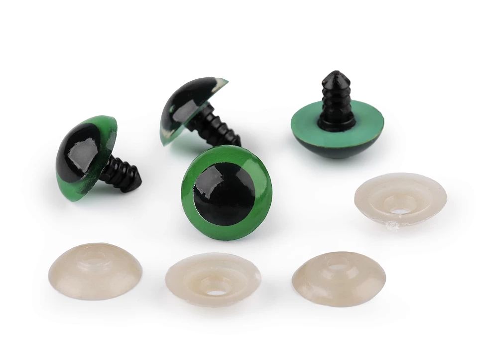 Ochi pentru jucării cu dispozitiv de siguranță, 20 mm-verde