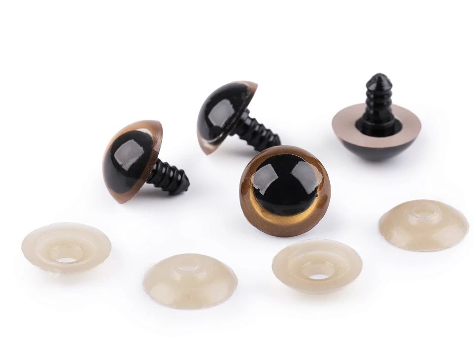 Ochi pentru jucării cu dispozitiv de siguranță, 20 mm-bej închis