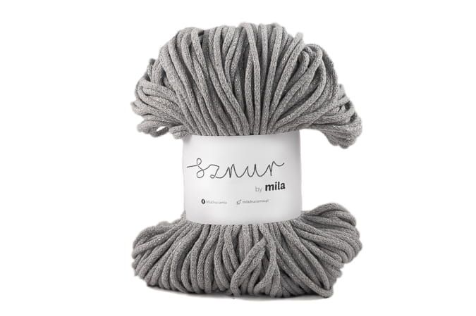 Sznur  zsinórfonal3 mm, Csillámpor, PG122, ezüst