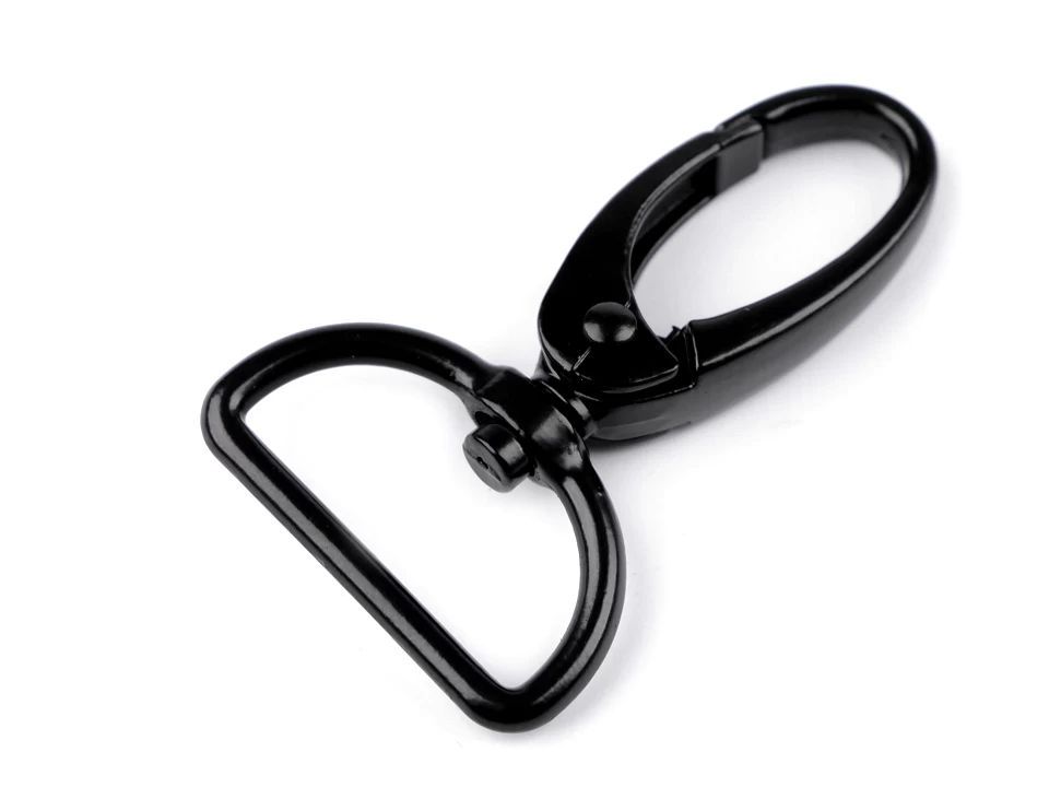 Pénztárca karabiner, 25 mm-es - fekete lakk 