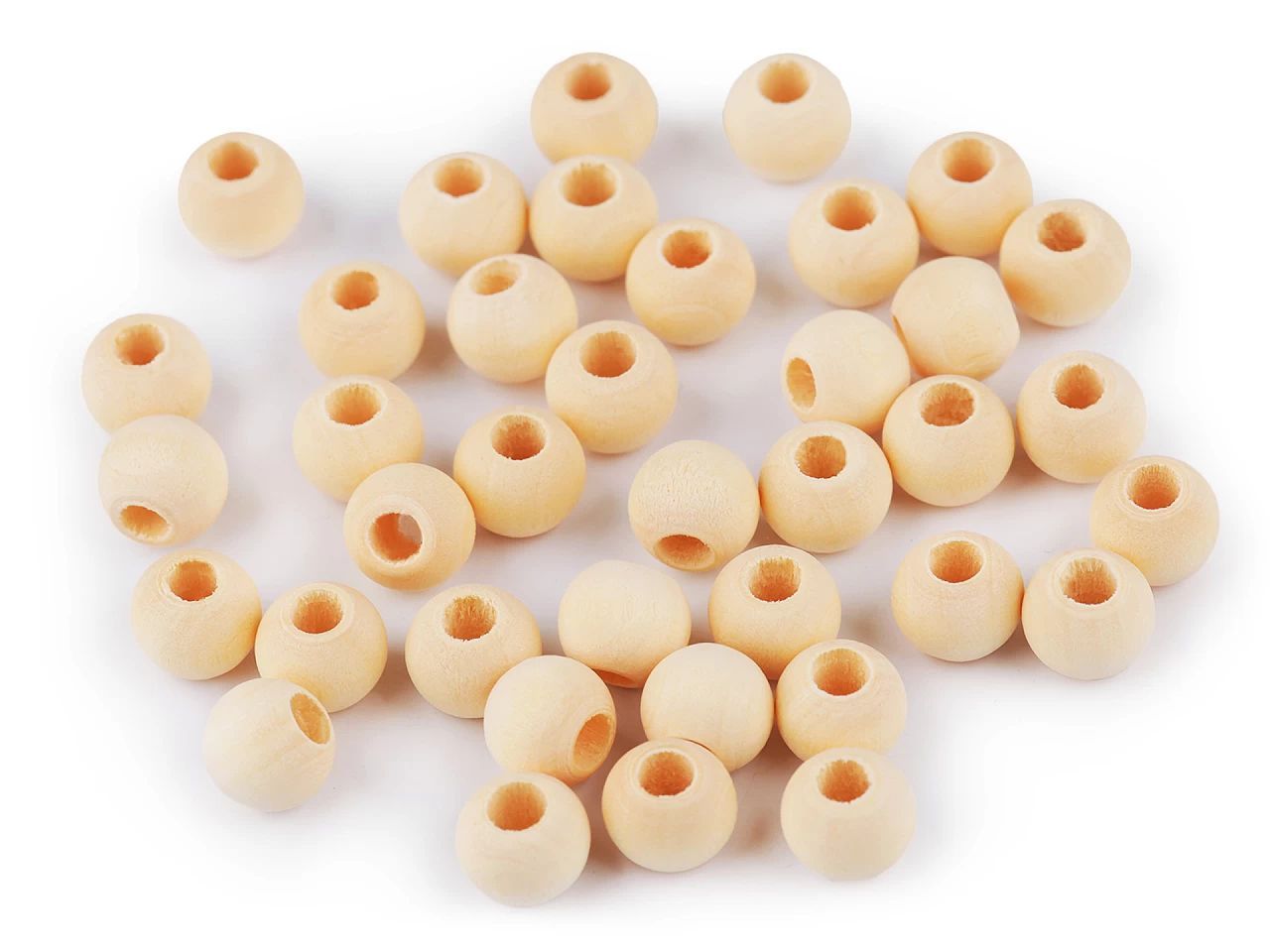 Bile/mărgele din lemn nelăcuite 10 mm-30 gr-aproximativ 100 buc