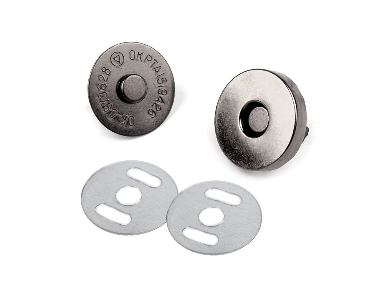 Închizatori / Capse magnetice, finisaj nichel negru, 18 mm- set/5 buc