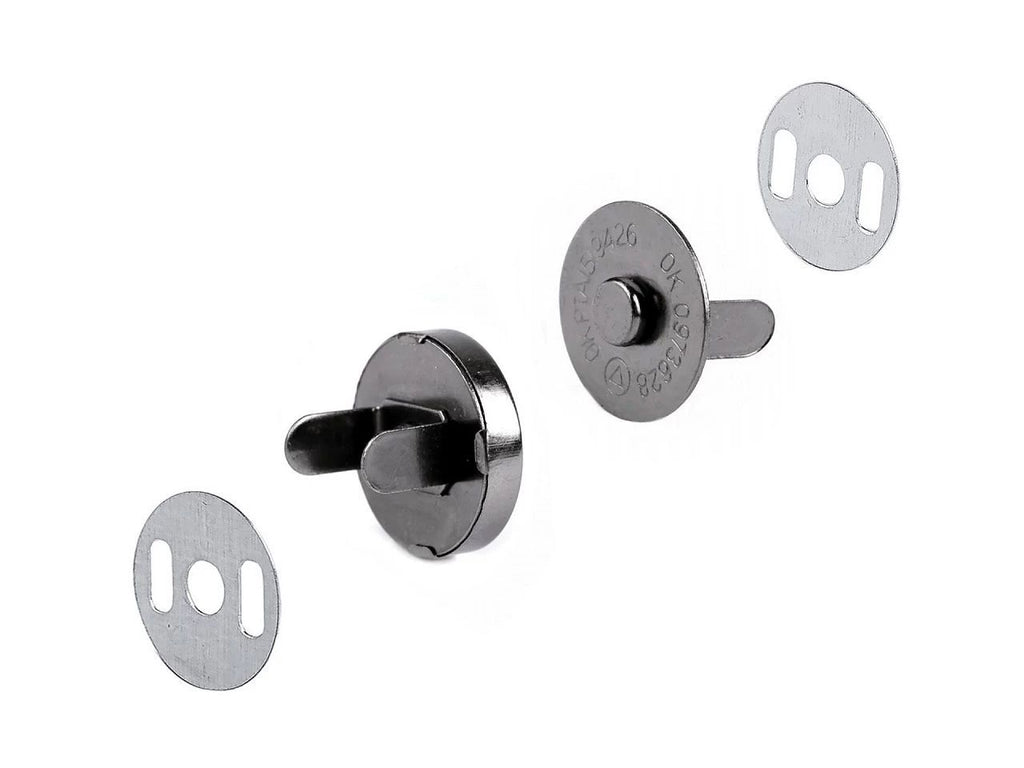 Mágneses csatok / Rögzítők, fekete nikkel bevonattal, 18 mm - 5 db-os készlet 
