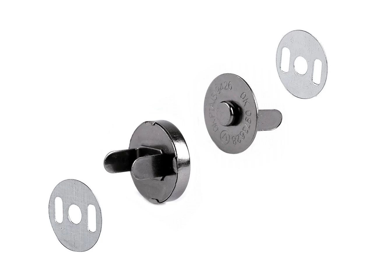 Închizatori / Capse magnetice, finisaj nichel negru, 18 mm- set/5 buc