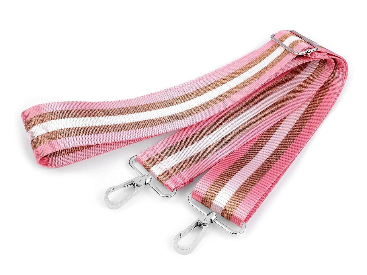 Curea textila cu carabine pentru geanta lungime 79-142 cm-roz deschis