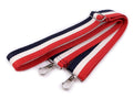 Curea textila pentru geanta cu carabinie 79-142 cm-roșu - albastru închis