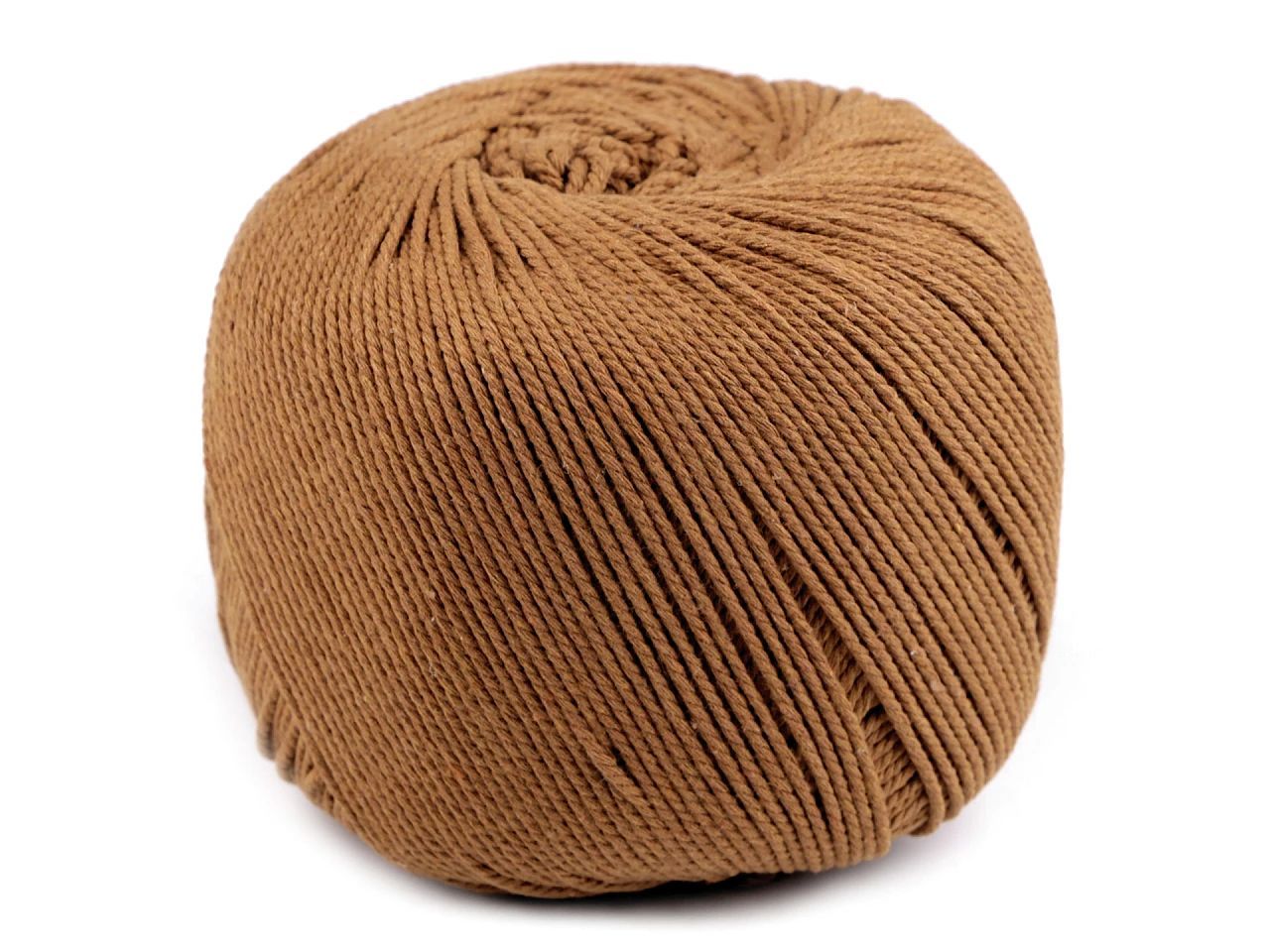 Fir bumbac / șnur macrame, 600 g 2 mm-maro deschis