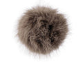 Pompon din blană cu buclă Ø11 cm-bej inchis