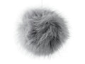 Pompon din blană cu buclă Ø11 cm-gri