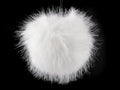 Pompon din blană cu buclă 11 cm- Off White