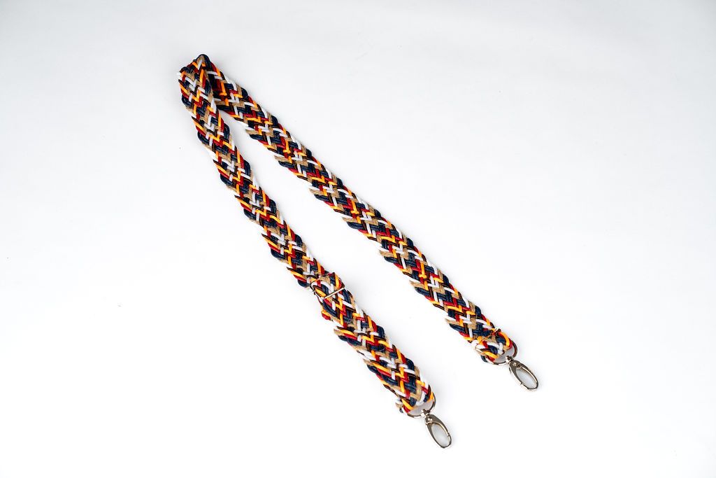 Curea împletită cu carabine pentru geantă-multicolor