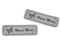 Eticheta piele Hand made, 15x50 mm gri