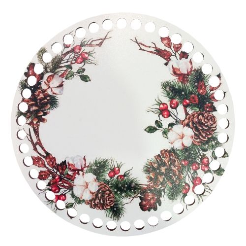 Baza lemn cerc natur colorat, 20 cm -model 2