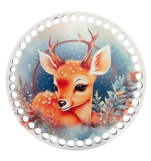 Baza lemn cerc natur colorat, 20 cm -model 4