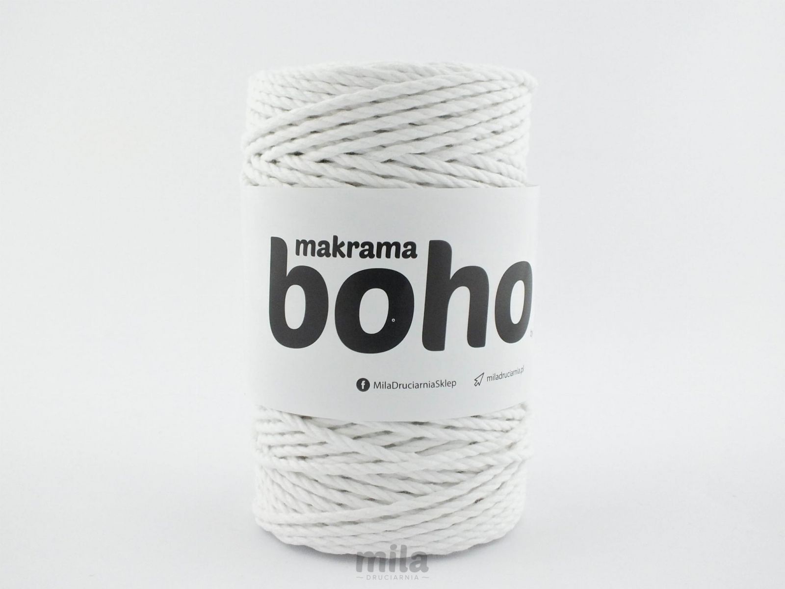 Snur Macrame Boho 4mm, 02 alb