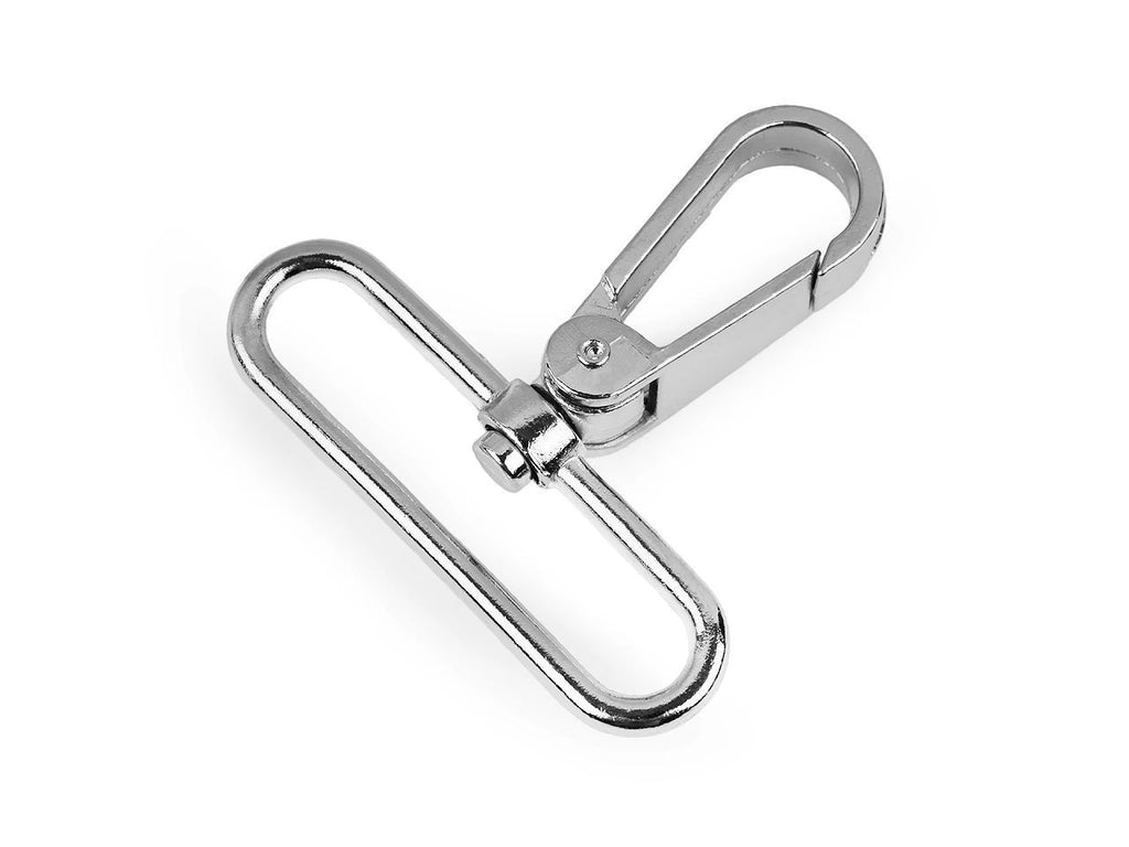 Forgókarabiner, 50 mm, nikkel 