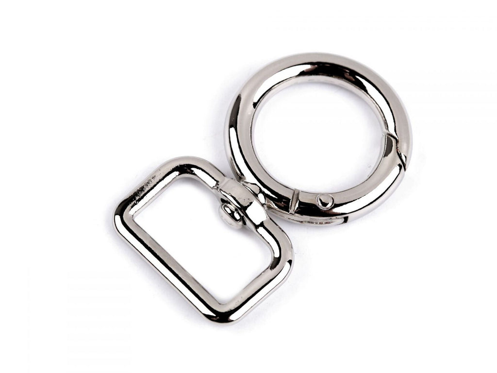19 mm-es fém karabiner, nikkel