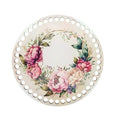 Baza lemn cerc natur colorat, 20 cm  -floral 2
