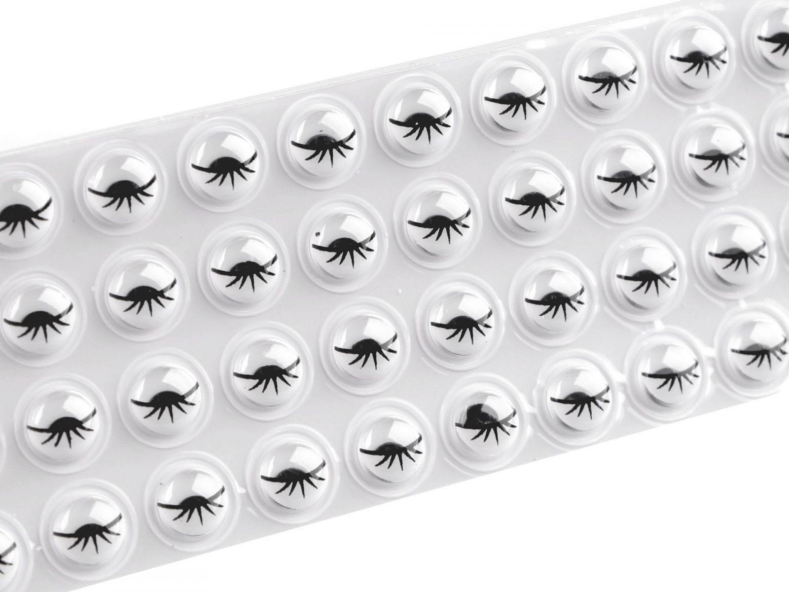 Ochi mobili autoadezivi cu gene Ø8 mm