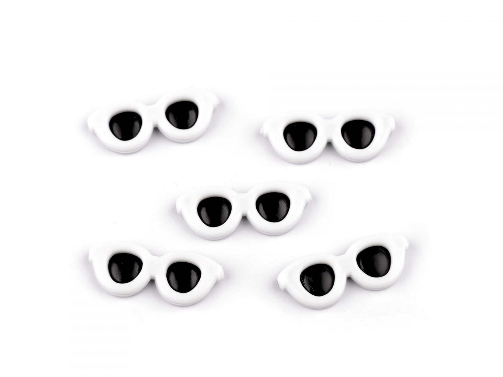 Mini szemüvegek figurák ragasztásához / díszítéséhez, 30x12 mm, 10 db-os szett