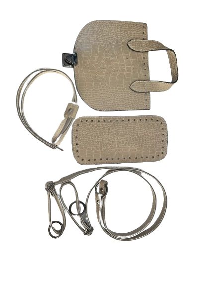 Kit din piele ecologica pentru rucsac croșetat-bej