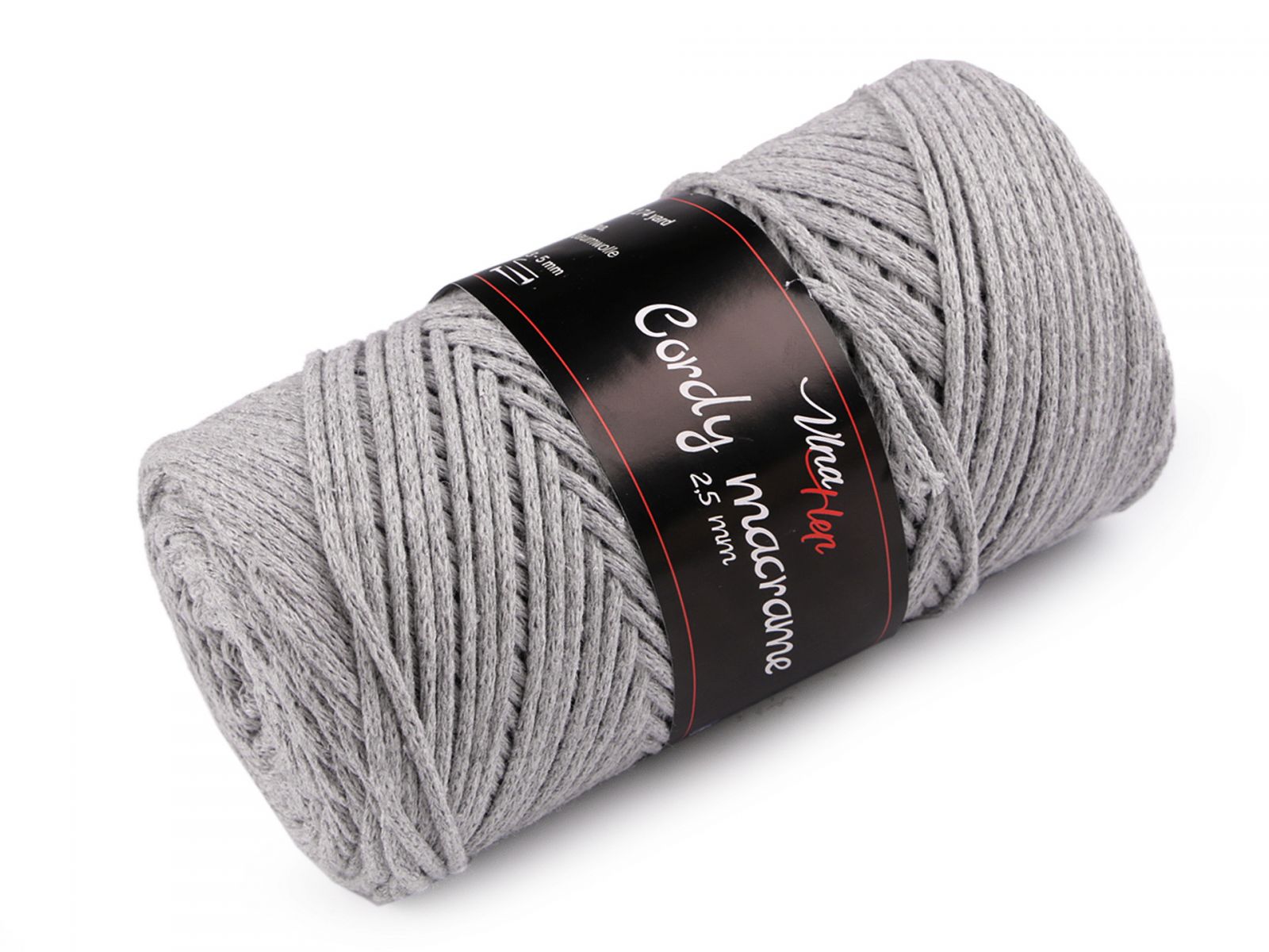 Fire de tricotat Cordy Macrame 250 g-gri deschis