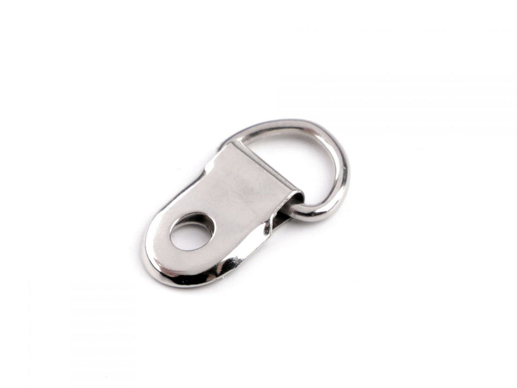 D-gyűrű bőrhöz/táskához 10 mm, nikkel, 10 darabos készlet 