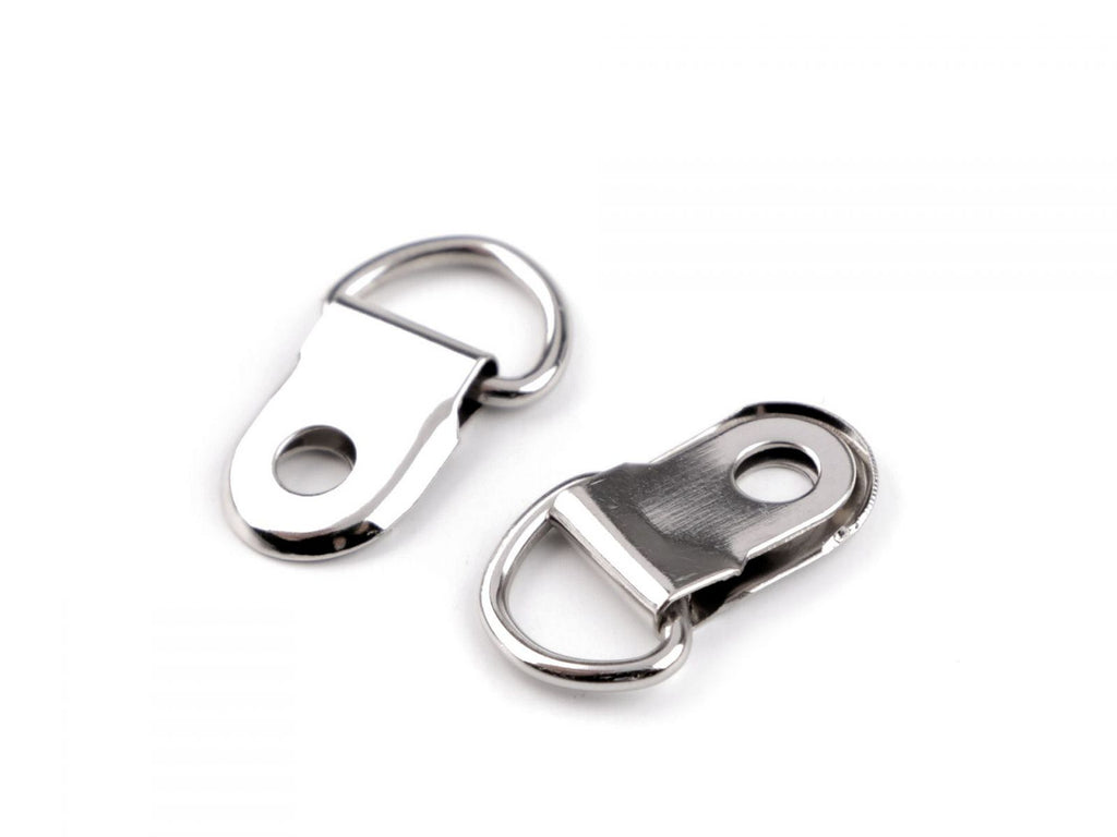 D-gyűrű bőrhöz/táskához 10 mm, nikkel, 10 darabos készlet 