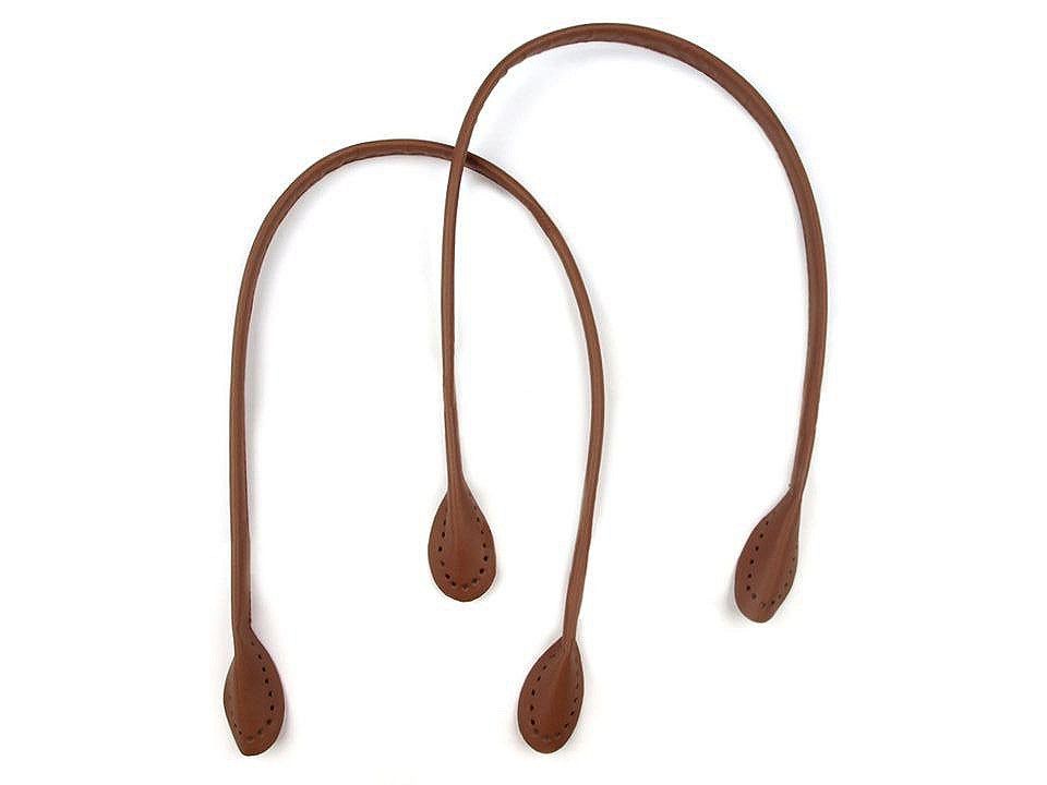 Mânere din piele ecologică pentru geantă, lungime 60 cm, maro coniac