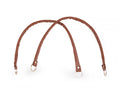 Mânere din piele ecologică, lungime 48-50 cm, maro coniac - auriu/ pereche