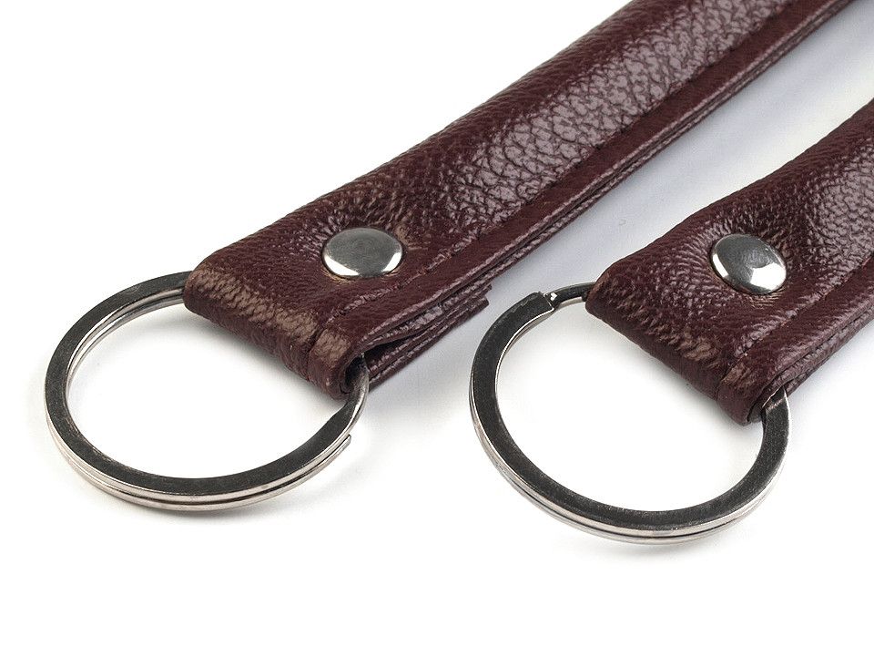 Mânere din piele ecologică, lungime 48-50 cm, maro coniac - auriu/ pereche