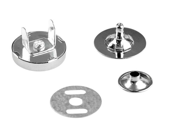 Închizatori / Capse magnetice cu nit, Ø18 mm, nichel negru, 5 set