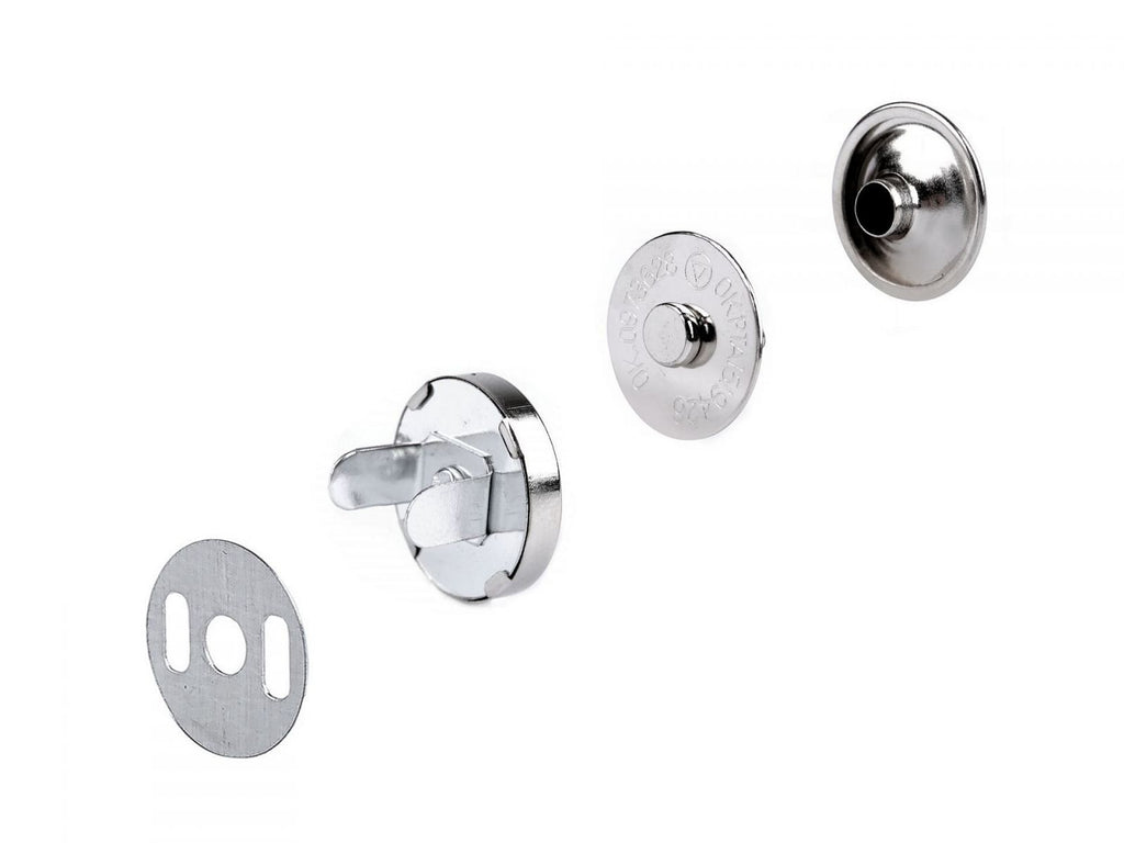Închizatori / Capse magnetice cu nit, Ø18 mm, nichel negru, 5 set