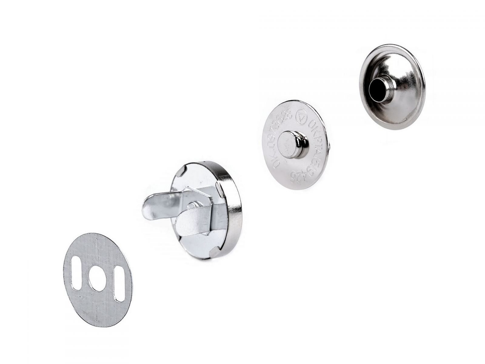 Închizatori / Capse magnetice cu nit, Ø18 mm, nichel negru, 5 set