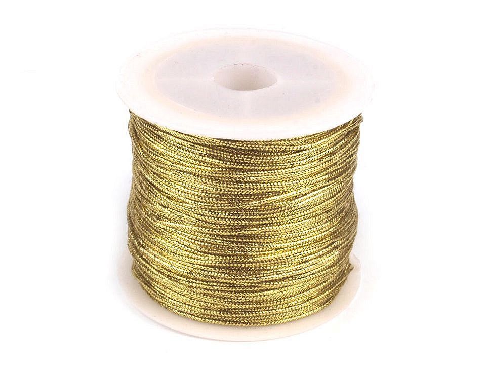 Şnur rotund lurex, gol în interior, Ø1 mm, auriu