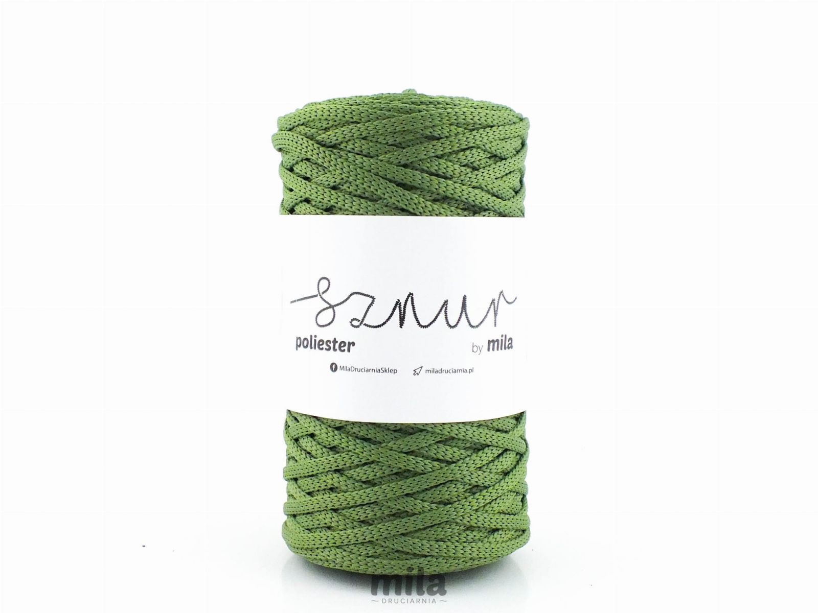 Snur de poliester de la Mila 5mm plat, 100m, 107 verde