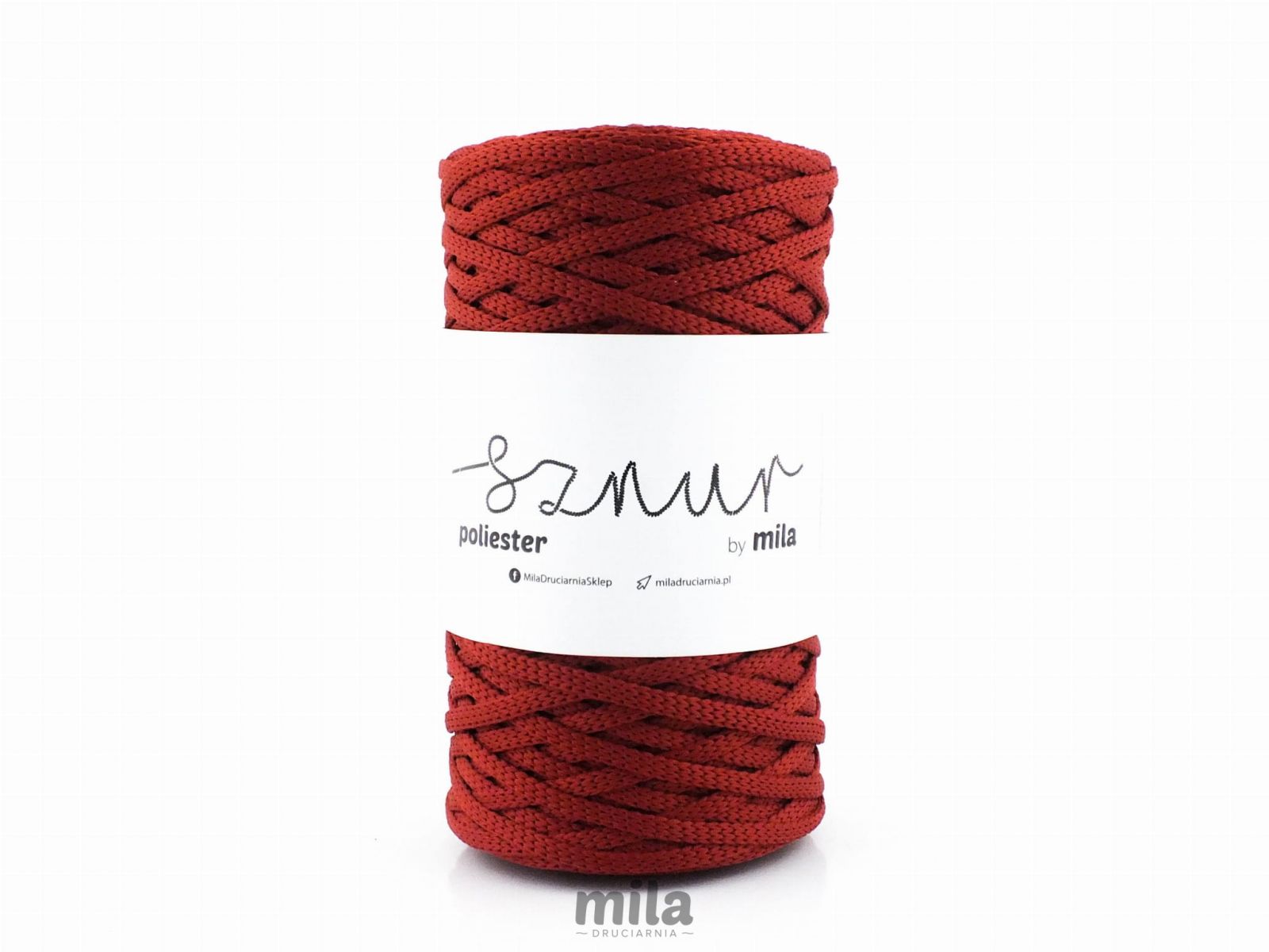 Snur de poliester de la Mila 5mm plat, 100m, 57 cupru